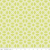 31" End of Bolt - Mulberry Lane Garden Gate Loops C11565 Lime - Riley Blake - Geometric Circles Green Off White - Quilting Cotton Fabric