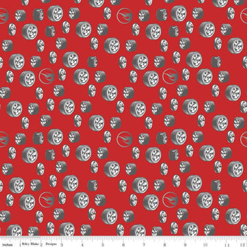 Hot Wheels Classic Tires C11483 Red - Riley Blake Designs - Juvenile Vintage Toys Toy Cars - Quilting Cotton Fabric -  Licensed Product