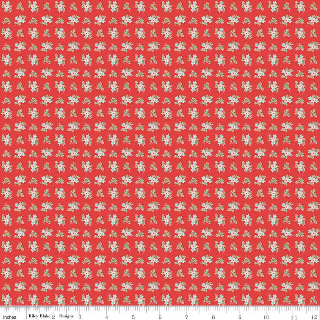 SALE Quilt Fair Ditzy C11353 Red - Riley Blake Designs - Floral Flowers - Quilting Cotton Fabric