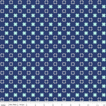 SALE Quilt Fair Quilty Stars C11356 Navy - Riley Blake Designs - Geometric Blue - Quilting Cotton Fabric