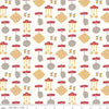 21" End of Bolt - CLEARANCE Cook Book Dinner C11759 Daisy - Riley Blake  - Lori Holt - Pans Hot Pads Utensils on Off White - Quilting Cotton