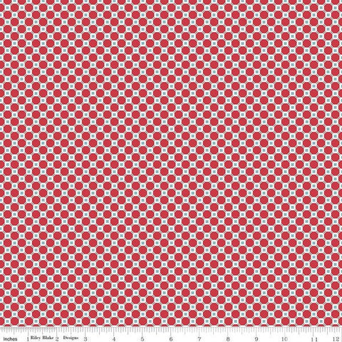 CLEARANCE Cook Book Kitchen Tile C11764 Cayenne - Riley Blake  - Lori Holt - Geometric Lattice Red - Quilting Cotton