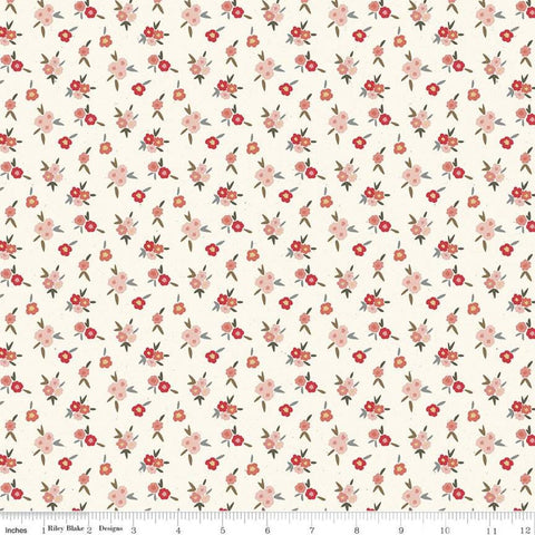 Saturday in Paris Flowers C11364 Vintage White - Riley Blake Designs - Floral - Quilting Cotton