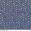 31" End of Bolt - SALE Enchanted Meadow Scattered Flowers C11555 Denim - Riley Blake - Floral Lined Background Blue - Quilting Cotton Fabric