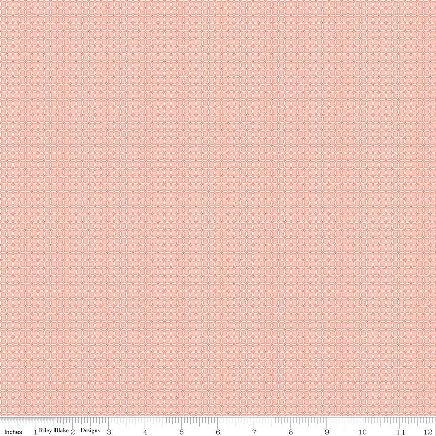 29" End of Bolt Piece - CLEARANCE Reflections Clover Leaf C11515 Pink - Riley Blake  - Geometric Grid - Quilting Cotton