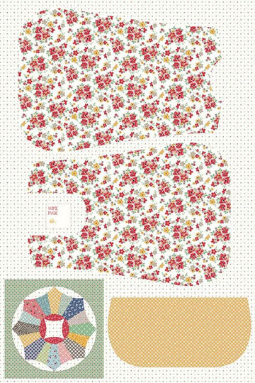 SALE Cook Book Home Decor CANVAS Apron LARGE Panel Floral HD11772 - Riley Blake - Lori Holt 14" Bonus Block  - Lightweight Canvas Cotton