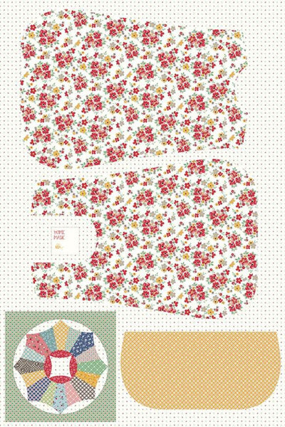 Cook Book Home Decor CANVAS Apron LARGE Panel Floral HD11772 by Riley Blake - Lori Holt 14" Bonus Block  - Lightweight Canvas Cotton