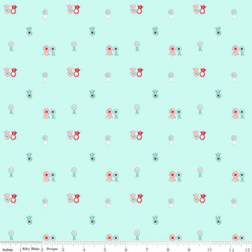 SALE Quilt Fair Sewing Ribbons C11355 Aqua - Riley Blake Designs - Ribbon Awards Blue Green - Quilting Cotton Fabric