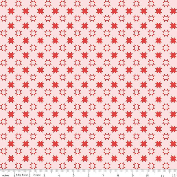 SUPER DEAL BTY! Quilt Fair Quilty Stars C11356 Pink - Riley Blake Designs - Geometric - Quilting Cotton Fabric