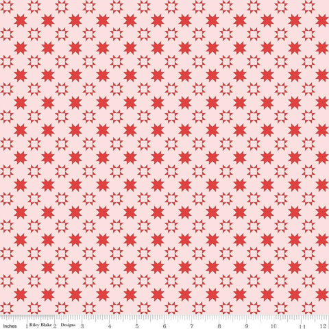 SUPER DEAL BTY! Quilt Fair Quilty Stars C11356 Pink - Riley Blake Designs - Geometric - Quilting Cotton Fabric