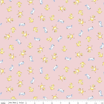 CLEARANCE Easter Parade Chicks C11573 Pink - Riley Blake Designs - Baby Chicks Chickens - Quilting Cotton Fabric