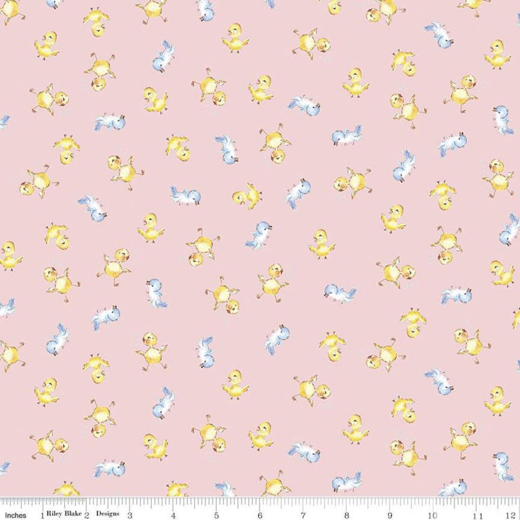 SALE Easter Parade Chicks C11573 Pink - Riley Blake Designs - Baby Chicks Chickens - Quilting Cotton Fabric