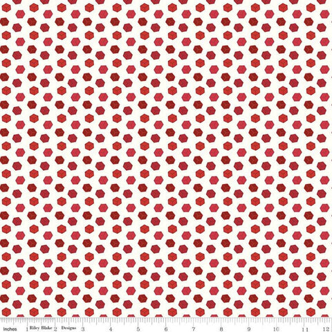 CLEARANCE Red Hot Boxes C11688 Cream - Riley Blake Designs - Geometric Cubes - Quilting Cotton Fabric