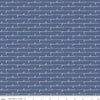 CLEARANCE Saturday in Paris Smile C11365 Denim - Riley Blake Designs - Words Text Phrase Blue - Quilting Cotton Fabric