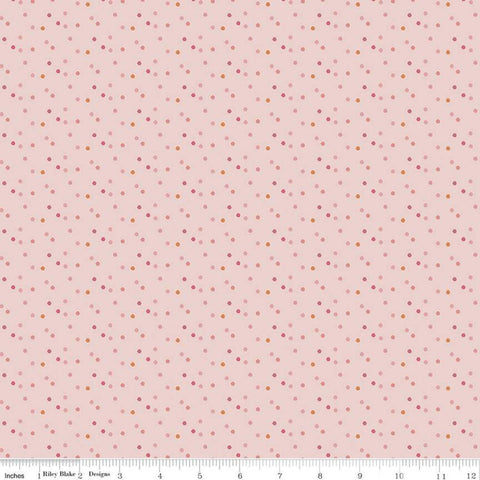 29" End of Bolt Piece - Saturday in Paris Hexie Dot C11366 Pink - Riley Blake Designs - Hexagon Polka Dots - Quilting Cotton