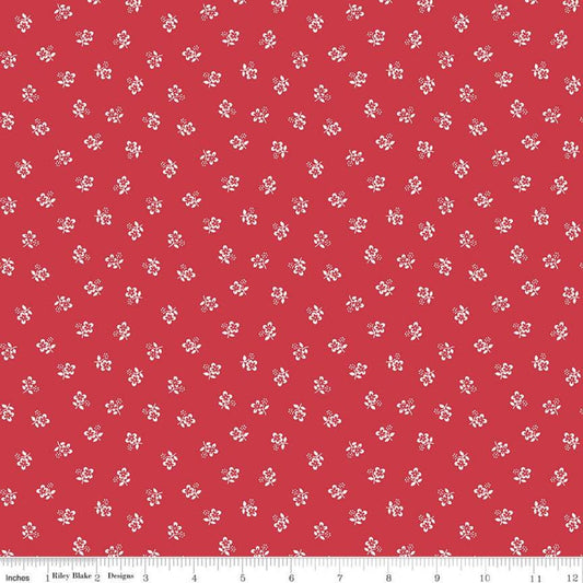 SALE Red Hot Posey C11690 Red - Riley Blake Designs - Floral Flowers - Quilting Cotton Fabric