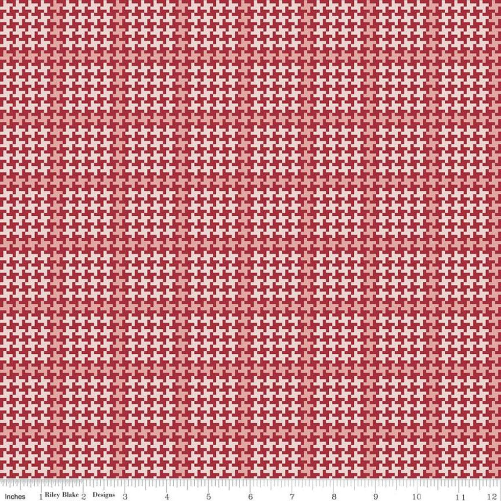 CLEARANCE Enchanted Meadow Houndstooth C11554 Red - Riley Blake - Geometric Plaid - Quilting Cotton Fabric
