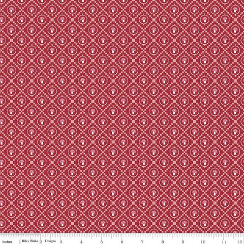 SALE Enchanted Meadow Mushrooms C11556 Red - Riley Blake Designs - Diagonal Irish Chain - Quilting Cotton Fabric