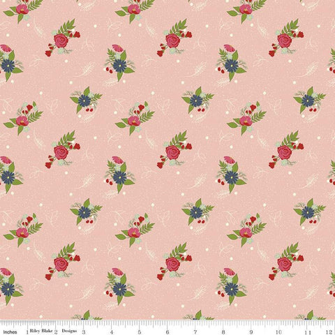 CLEARANCE Reflections Dancing Bouquets C11514 Pink - Riley Blake Designs - Floral Flowers - Quilting Cotton Fabric