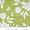 26" End of Bolt - SALE Beautiful Day Blooms 29132 Pistachio - Moda Fabrics - Floral Flowers White on Green - Quilting Cotton Fabric
