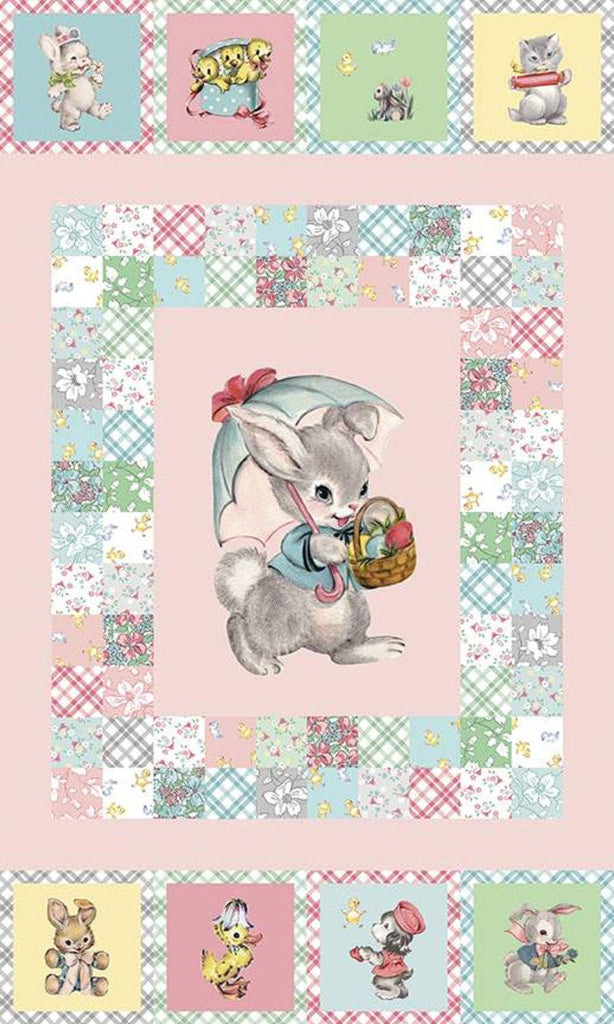 SALE Easter Parade Panel P11577 - Riley Blake Designs - Bunnies Puppy  Kitten Ducks Chicks - Quilting Cotton Fabric