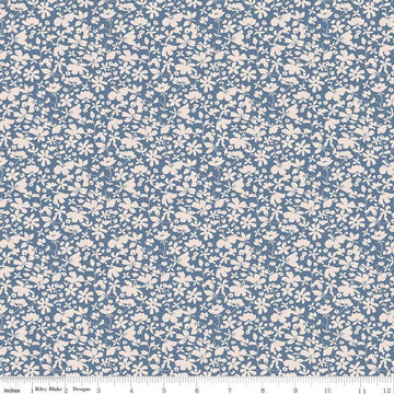 28" End of Bolt - SALE Misty Morning Floral Cadet - Riley Blake - Quilting Cotton