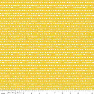 CLEARANCE Misty Morning Rows C11585 Dandelion - Riley Blake Designs - Irregular Splotches Yellow - Quilting Cotton Fabric