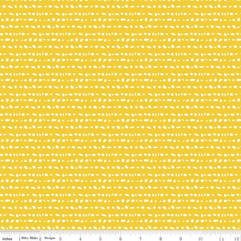 SALE Misty Morning Rows C11585 Dandelion - Riley Blake Designs - Irregular Splotches Yellow - Quilting Cotton Fabric