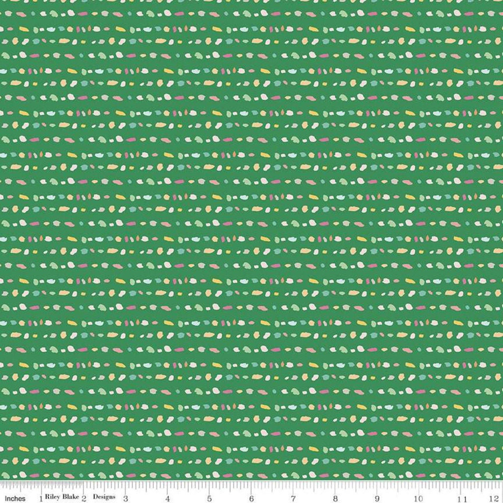CLEARANCE Misty Morning Rows C11585 Green - Riley Blake  - Irregular Splotches - Quilting Cotton