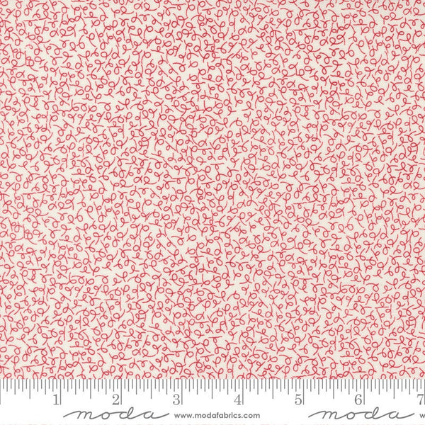 SALE Flirt Doodle 55572 Cream Red - Moda Fabrics - Valentine's Day Valentines Doodles Tone-on-Tone - Quilting Cotton Fabric