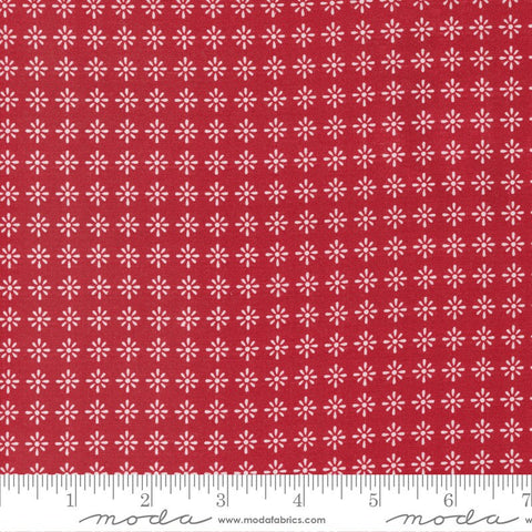 SALE Flirt Bouquet 55573 Red - Moda Fabrics - Valentine's Day Valentines Floral Flower Geometric Tiles - Quilting Cotton Fabric