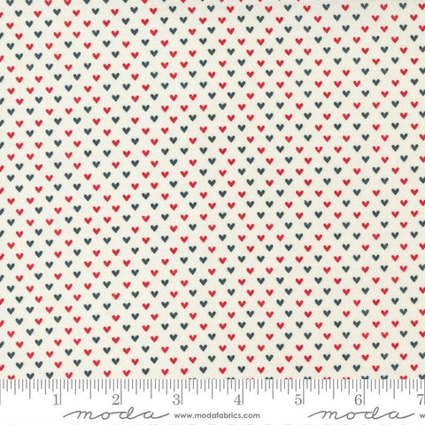 SALE Flirt Tiny Heart 55574 Cream Multi - Moda Fabrics - Valentine's Day Valentines Hearts - Quilting Cotton Fabric