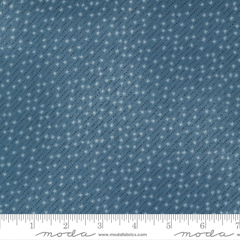 Astra Starlet 16924 Armstrong - Moda Fabrics - Outer Space Star Stars Diagonal Stripes Blue - Quilting Cotton Fabric