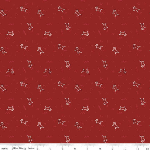 CLEARANCE Red Hot Cool Cats C11676 Red - Riley Blake Designs - Cat Kittens - Quilting Cotton Fabric