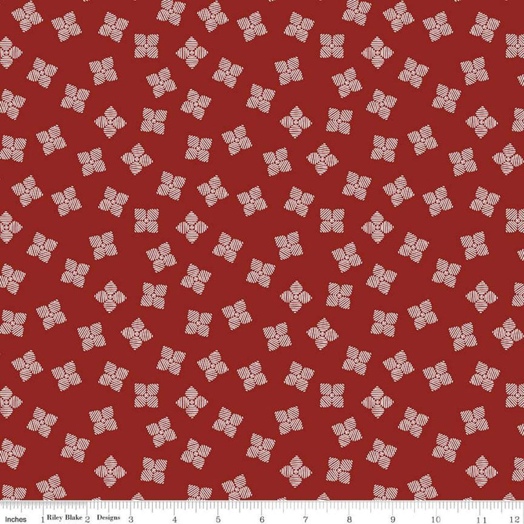 18" End of Bolt Piece - SALE Red Hot Petals C11678 Red - Riley Blake Designs - Floral Flowers - Quilting Cotton Fabric