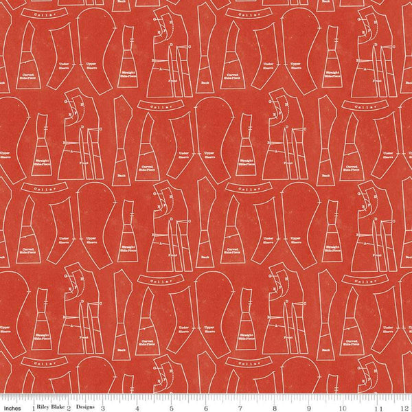 CLEARANCE Red Hot Patterns C11685 Red - Riley Blake Designs - Clothing Pattern Pieces - Quilting Cotton Fabric