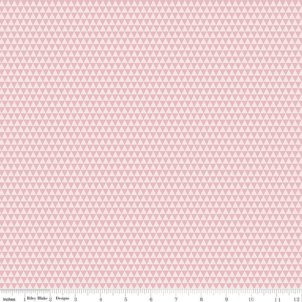 SALE Cat's Meow Cat Ears C11634 Pink - Riley Blake Designs - Geometric Triangles - Quilting Cotton Fabric