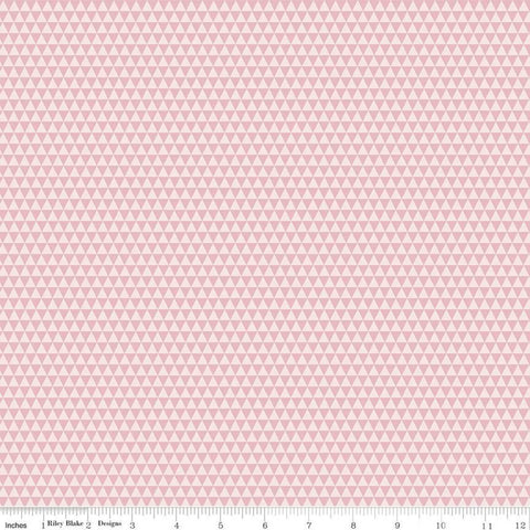 Cat's Meow Cat Ears C11634 Pink - Riley Blake Designs - Geometric Triangles - Quilting Cotton Fabric