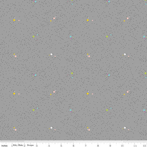 Colour Wall Dots C11592 Gray - Riley Blake Designs - Polka Dot Dotted Color Wall - Quilting Cotton Fabric