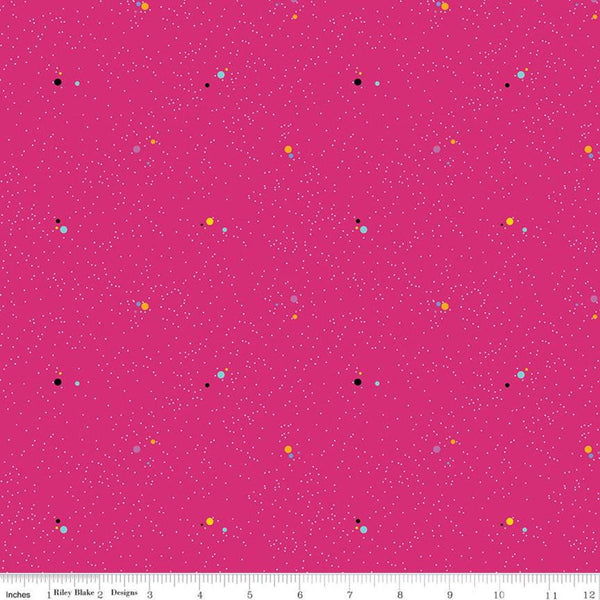 Colour Wall Dots C11592 Hot Pink - Riley Blake Designs - Polka Dot Dotted Color Wall - Quilting Cotton Fabric