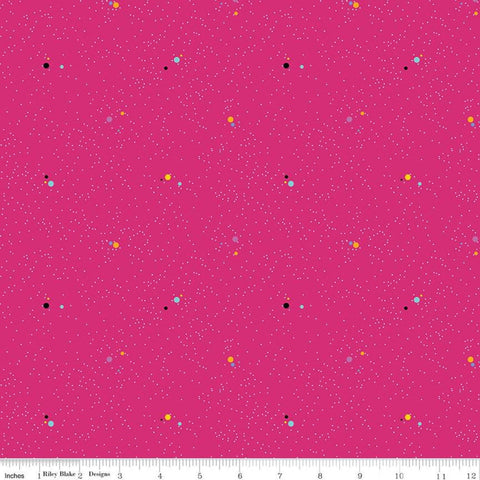 Colour Wall Dots C11592 Hot Pink - Riley Blake Designs - Polka Dot Dotted Color Wall - Quilting Cotton Fabric