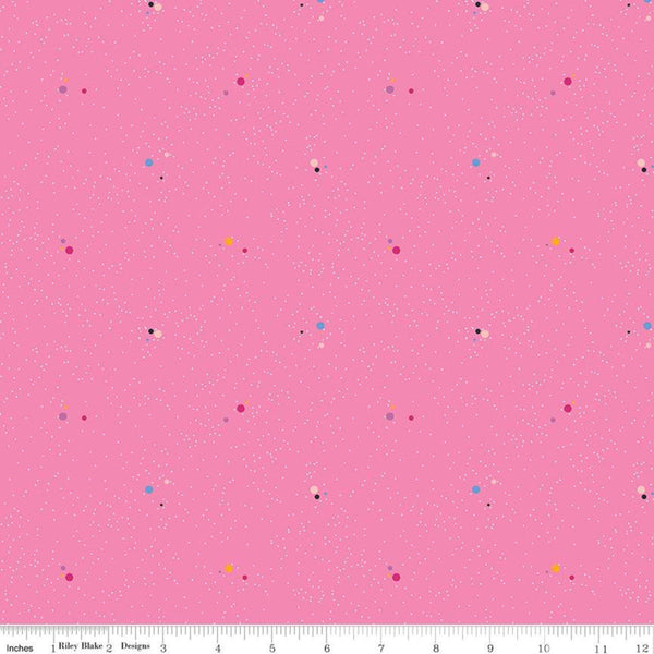 SALE Colour Wall Dots C11592 Pink - Riley Blake Designs - Polka Dot Dotted Color Wall - Quilting Cotton Fabric