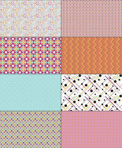 CLEARANCE Colour Wall Fat Eighth Panel FEP11593 Orange by Riley Blake Designs - Geometric Fat Eights Color Wall - Quilting Cotton Fabric