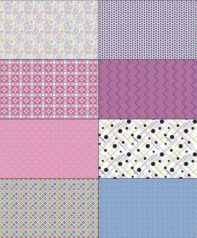 CLEARANCE Colour Wall Fat Eighth Panel FEP11593 Violet by Riley Blake Designs - Geometric Fat Eights Eighths Color - Quilting Cotton Fabric