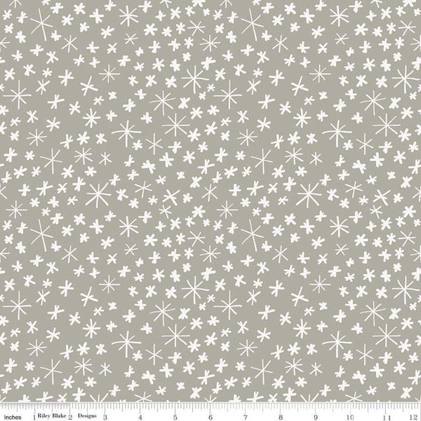 Nice Ice Baby Snowflakes C11604 Gray - Riley Blake Designs - Snowflake Snow - Quilting Cotton Fabric