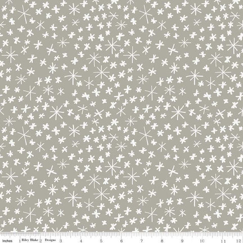 Nice Ice Baby Snowflakes C11604 Gray - Riley Blake Designs - Snowflake Snow - Quilting Cotton Fabric