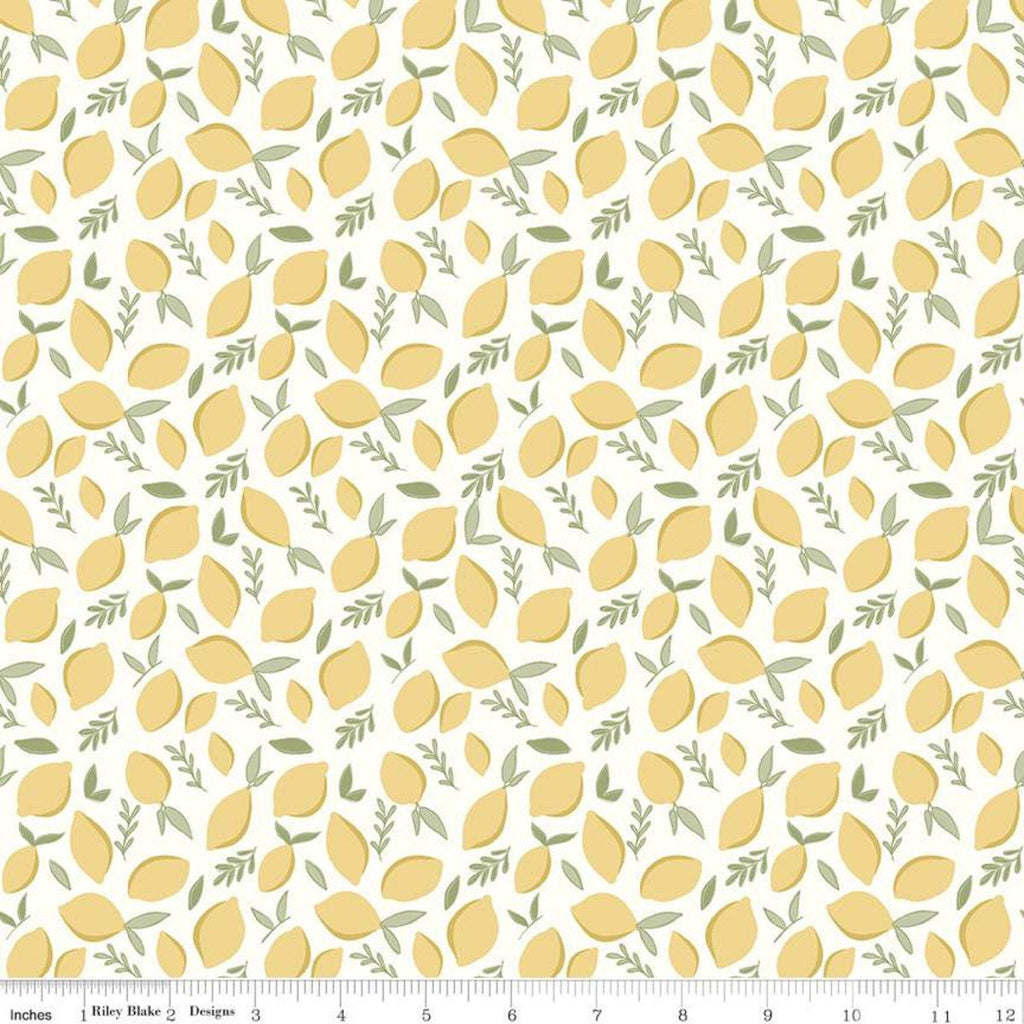 SALE Daybreak Lemons C11622 Cream - Riley Blake Designs - Lemons Leaves - Quilting Cotton Fabric