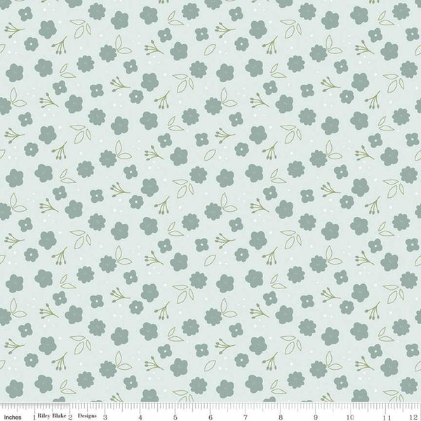 26" End of Bolt - CLEARANCE Daybreak Flowers C11624 Mist - Riley Blake Designs - Floral Flower - Quilting Cotton Fabric