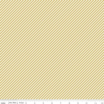 Fat Quarter End of Bolt - CLEARANCE Daybreak Stripes C11627 Daisy - Riley Blake - Diagonal Stripe Striped with Cream  Quilting Cotton Fabric