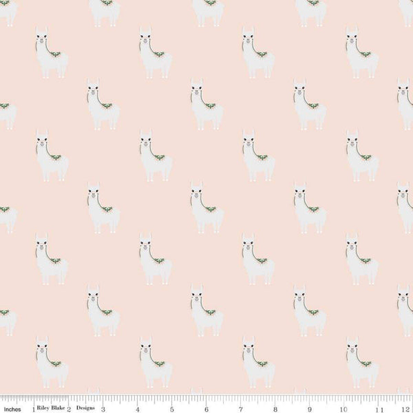 SALE Hibiscus Alpacas C11541 Blush - Riley Blake Designs - Alpaca Animal - Quilting Cotton Fabric